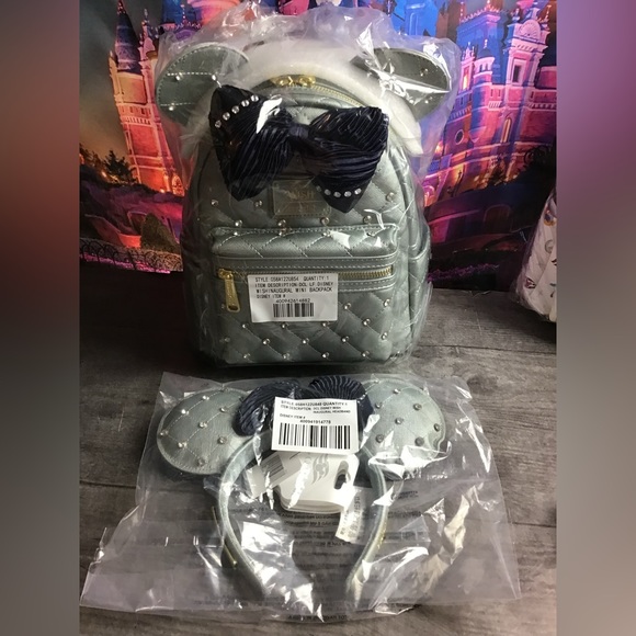 Disney cruise line Loungefly wish inaugural mini backpack & ears headband -new - Picture 1 of 11